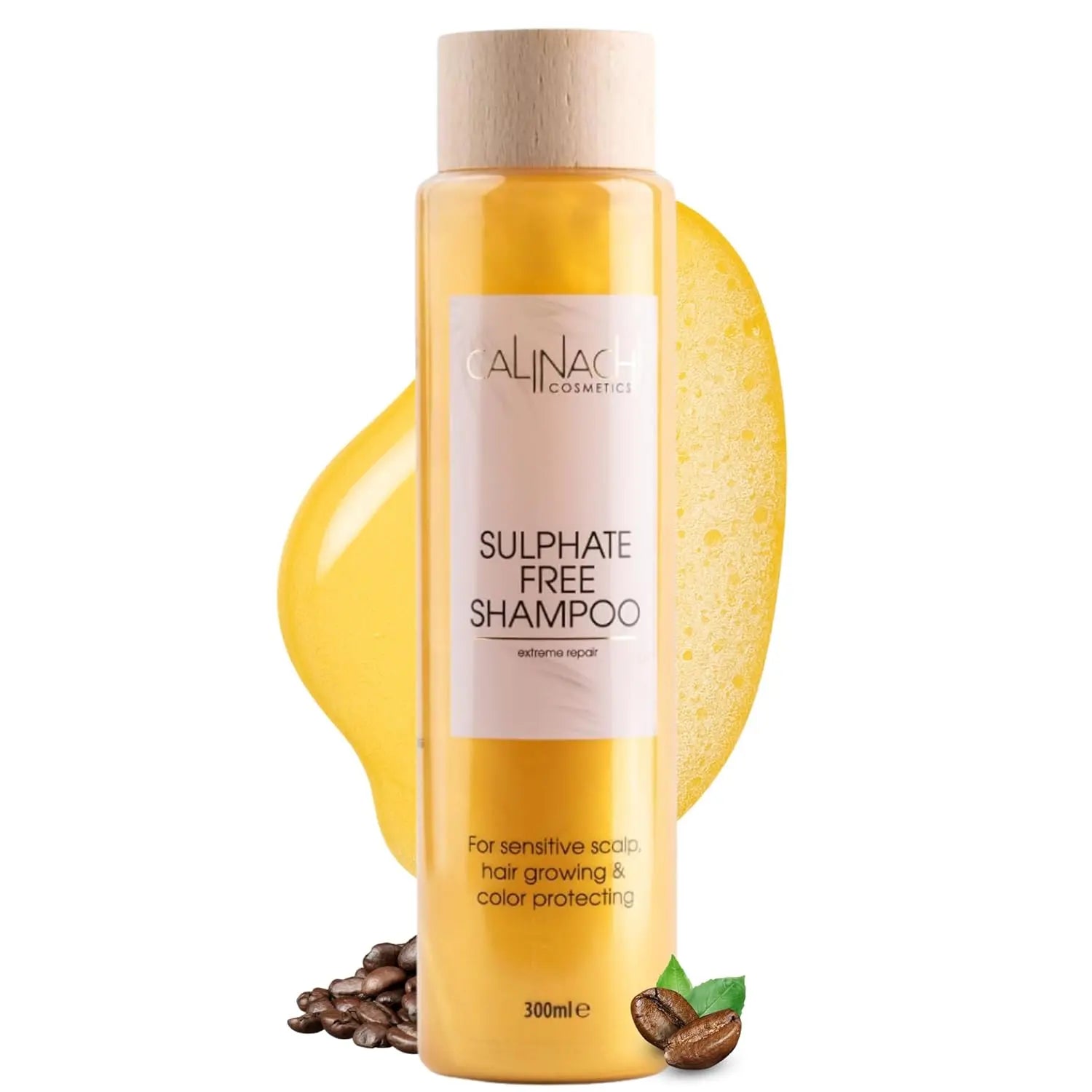 Protein & Caffeine Scalp and Hair Shampoo, Sulfate-free, 300ml.  CALINACHI Cosmetics