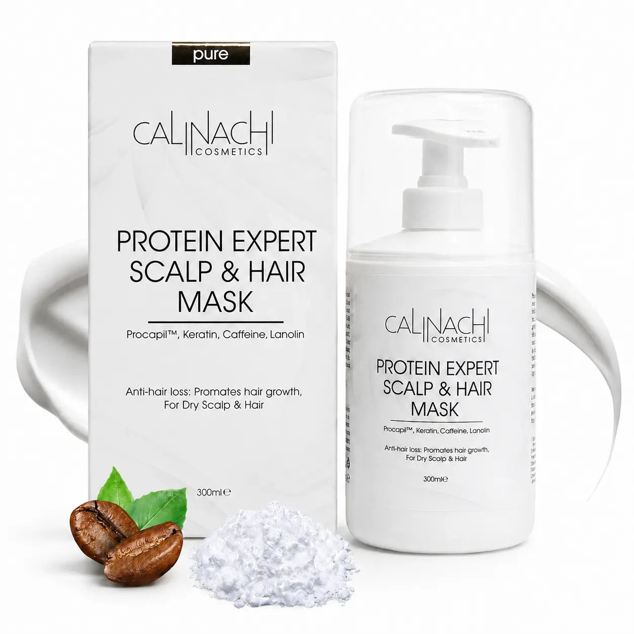 Protein Expert (Dry to Normal & Normal) Anti-Hair Loss, Restorative, Mask for Scalp and Hair, 300 ml. haircare CALINACHI Cosmetics