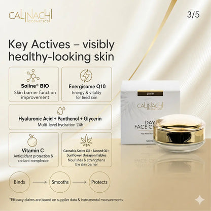 Hydrating Day Cream for Face, Neck, and Décolletage, SPF30, 50ml. skincare CALINACHI Cosmetics